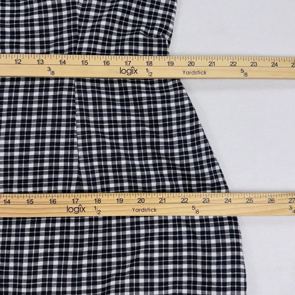 Abercrombie & Fitch Women's Plaid Woven Mini Dress XL Black White Wide Strap - Picture 13 of 15